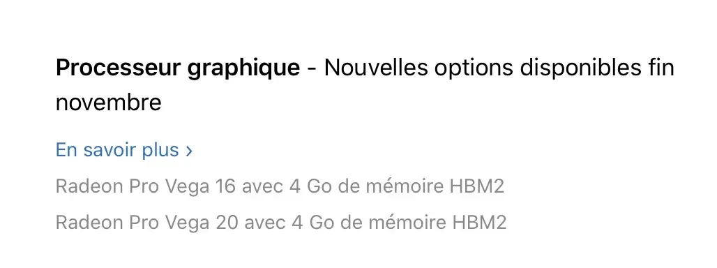 Un GPU "Radeon Pro Vega" à venir sur les MacBook Pro 2018
