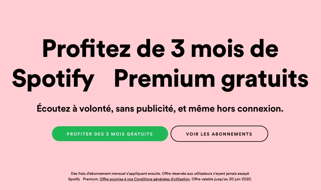 Spotify : 3 mois gratuits pour l'offre Premium