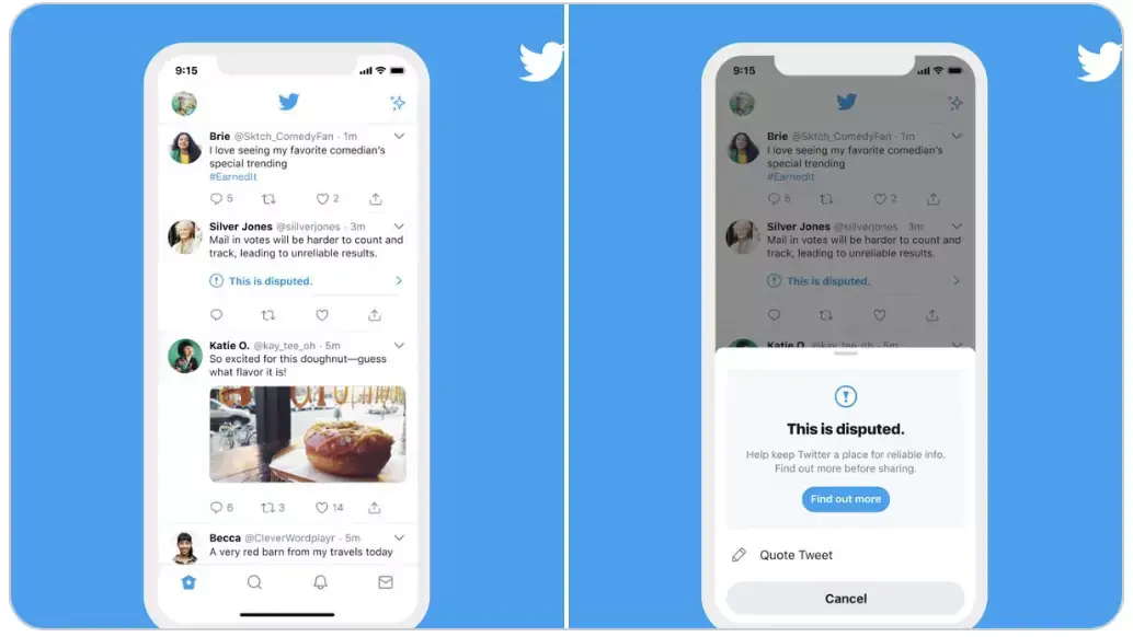 Twitter colle des avertissements contre les like d'infox