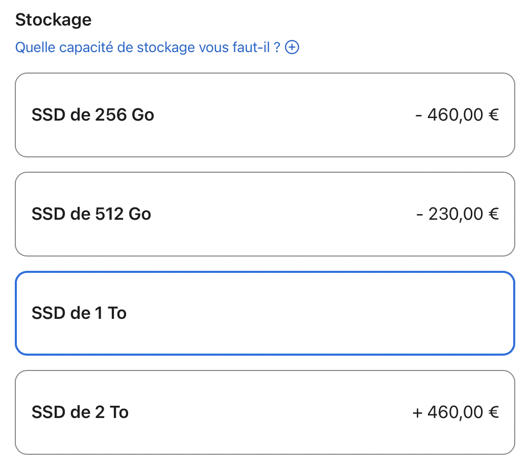 Apple, le 8Go/256Go sur les Mac, ça suffit !