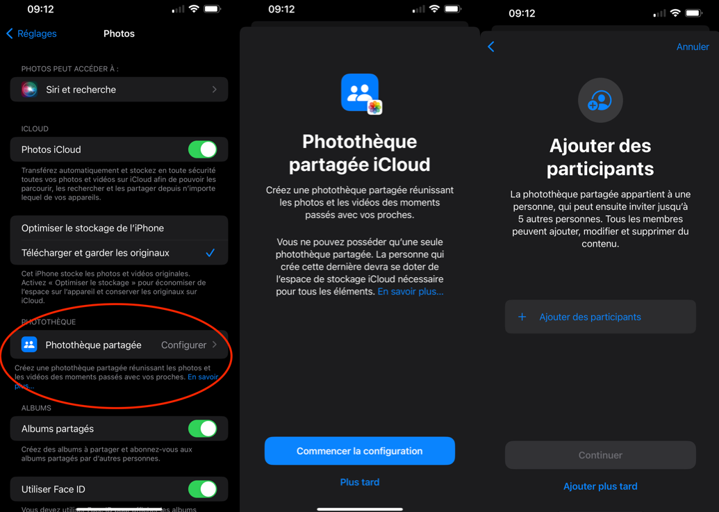 Aperçu de la fonctionnalité Photothèque partagée iCloud d'iOS/iPadOS 16 et macOS Ventura