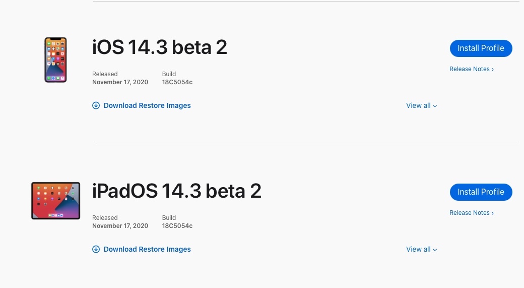 Une deuxième bêta pour iOS et iPadOS 14.3