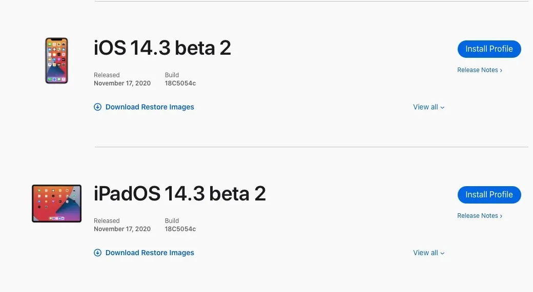 Une deuxième bêta pour iOS et iPadOS 14.3