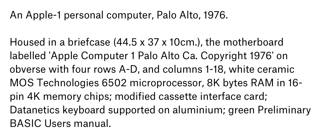 Pour 600 000 dollars, on peut avoir un Apple-1 toutes options et fonctionnel (clavier aussi)