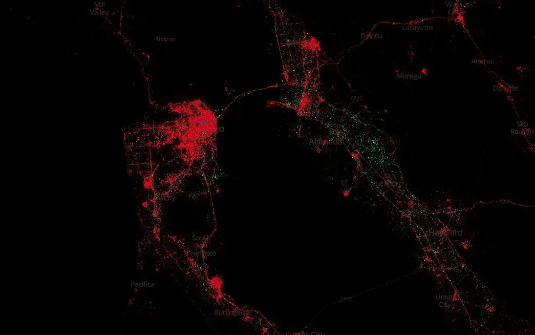 La carte des tweets montre qui domine d'iOS ou d'Android selon les pays