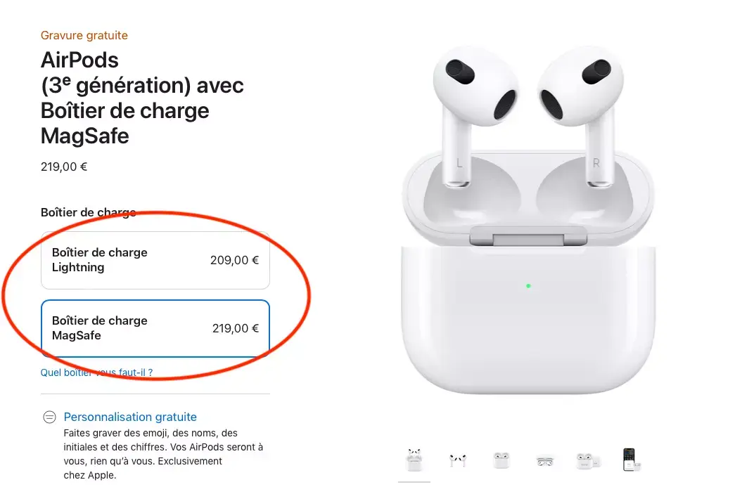 Les AirPods 3 sont désormais disponibles avec et sans MagSafe (mais plus cher)