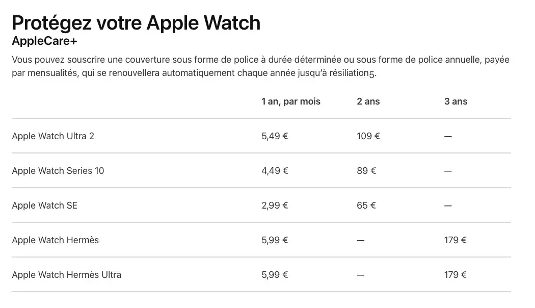 AppleCare+ mis à jour pour l'iPhone 16 et l'Apple Watch Series 10