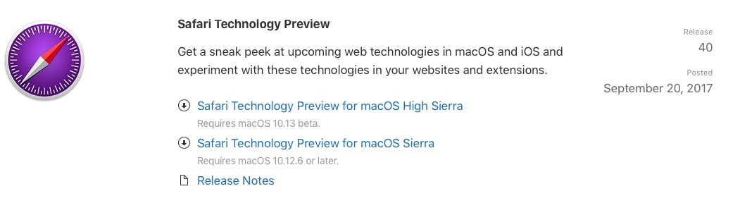 Safari Technology Preview 40 est disponible !