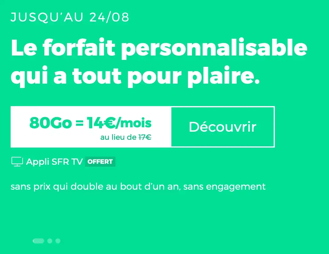 Bons Plans opérateurs : des offres sans engagement de 12,99 à 16,99€ (de 60 à 100Go) !