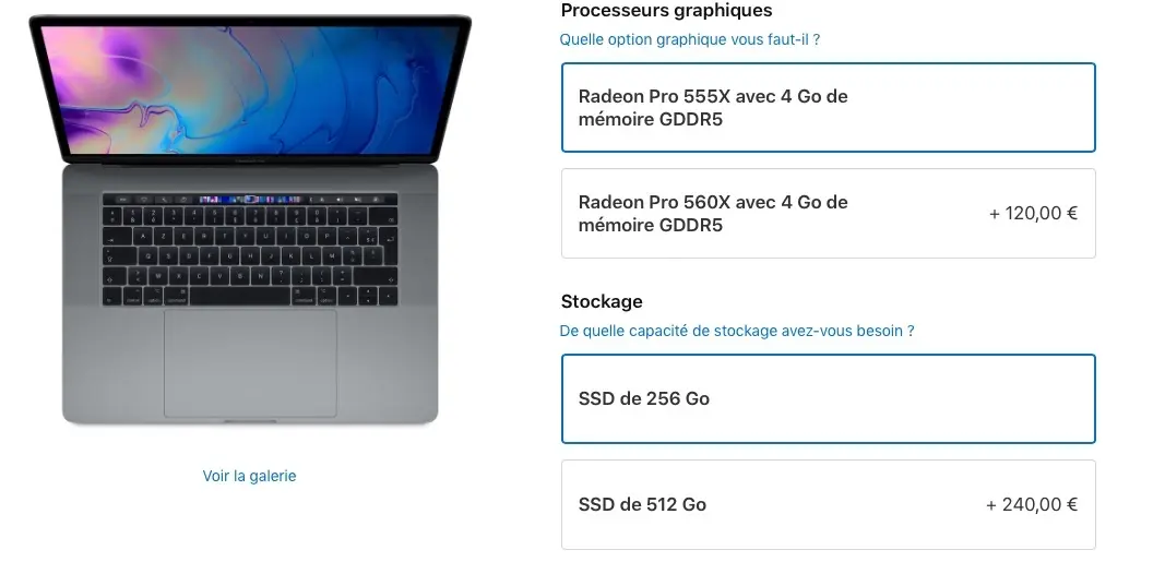 Les GPU des nouveaux MacBook Pro 2018 en très légère évolution