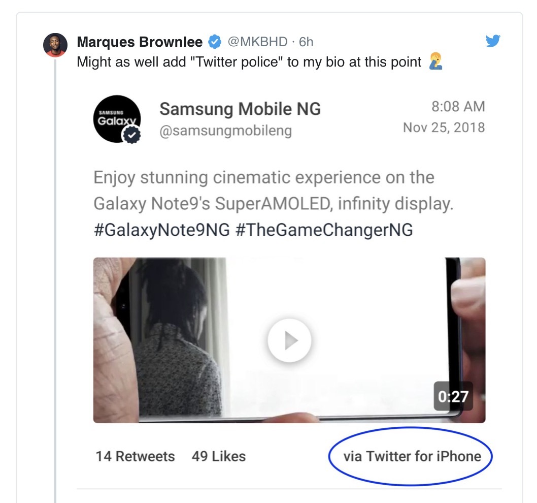 #Trollday : quand Samsung vante les qualités de ses smartphones... depuis un iPhone
