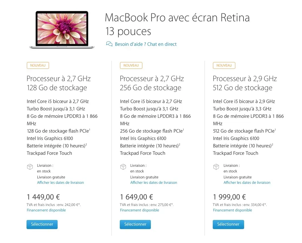 Acheter  MacBook Pro - Guide d'achat MacBook Pro