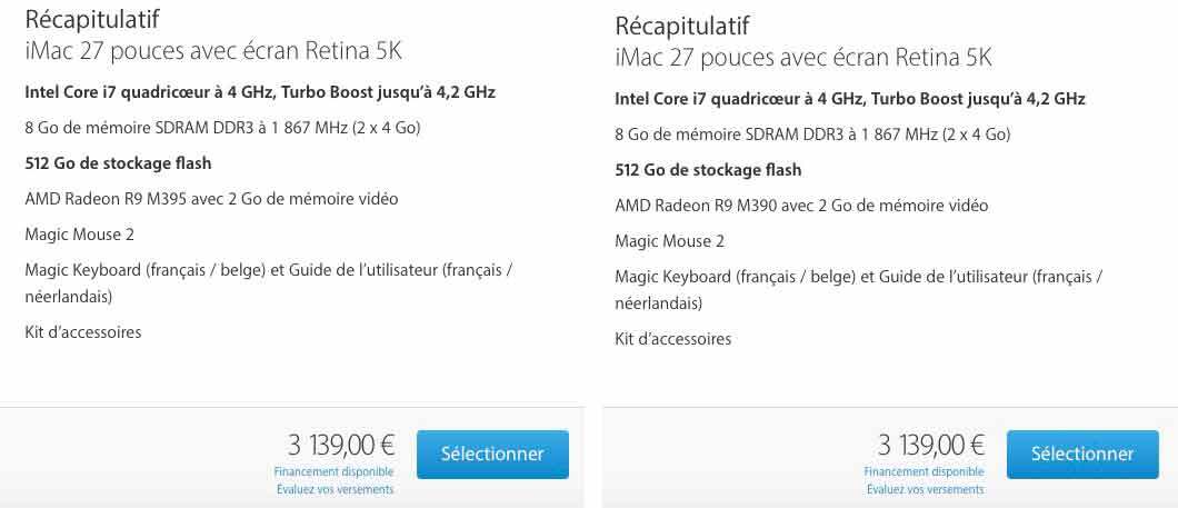 Chez Apple, tu peux t'acheter un iMac moins bien équipé pour le même prix