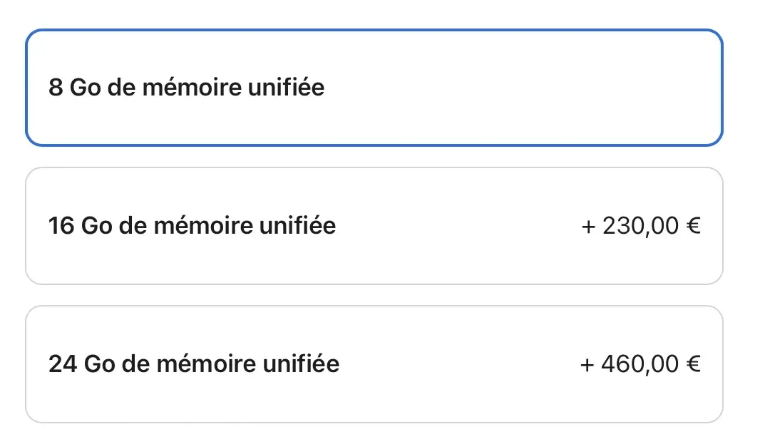 Apple vend la RAM à prix d'or...
