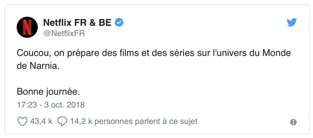 Face à Disney, Netflix poursuit une stratégie offensive (avec les chroniques de Narnia)