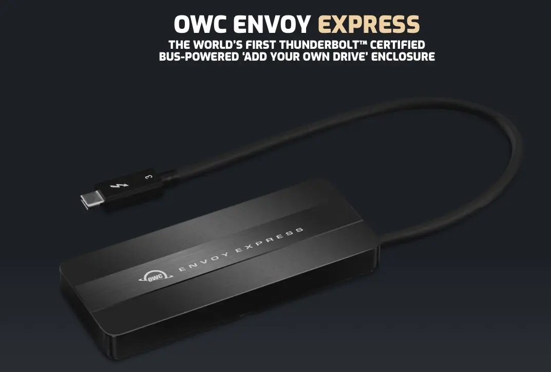 Envoy Express : le boitier Thunderbolt 3 pour SSD d'OWC est disponible à 79€ en Europe