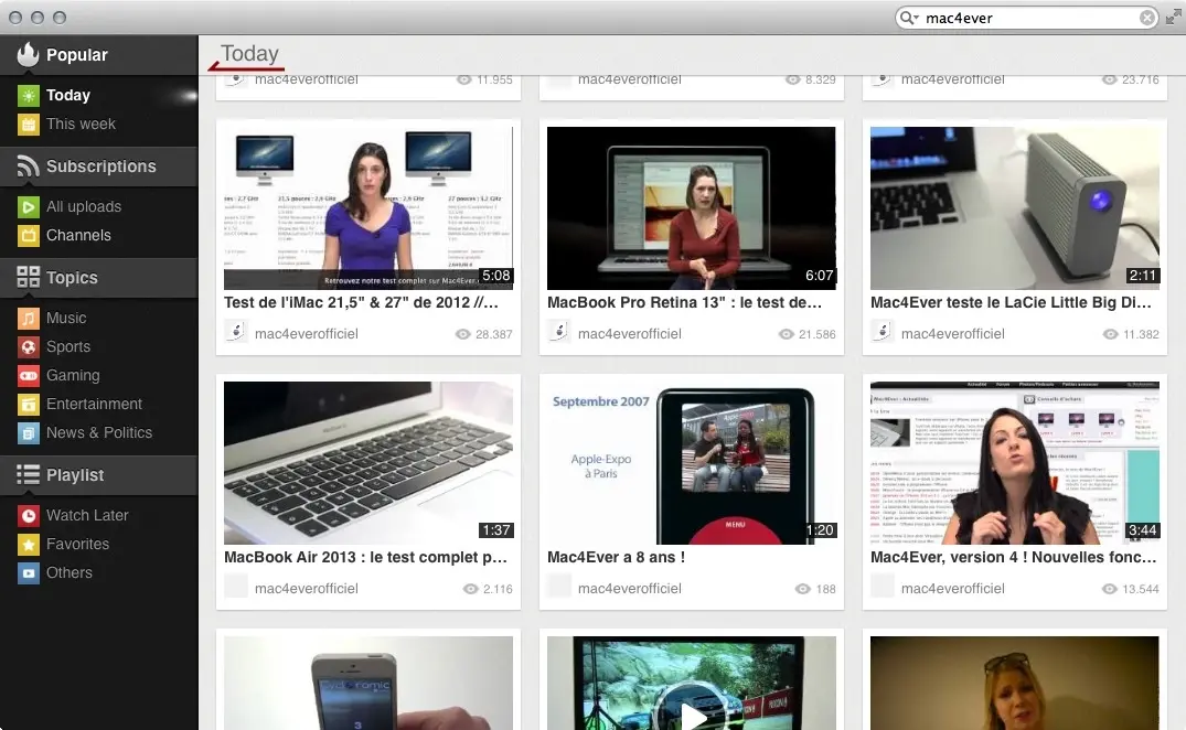 Tuba, une application Mac pour YouTube, grtuite