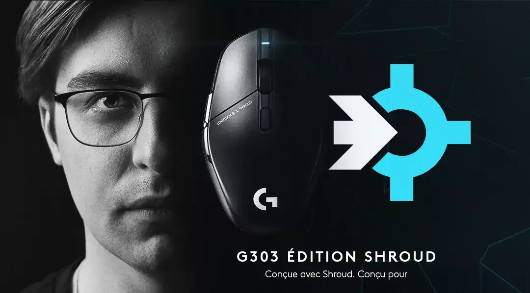 Shroud a le bon goût de ne pas ajouter d'éclairage RGB sur la Logitech G303 portant son nom