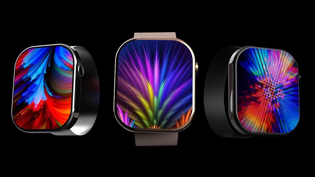 Concept : une Apple Watch Series 5 ni ronde, ni carrée, noir profond ou or 18 carats