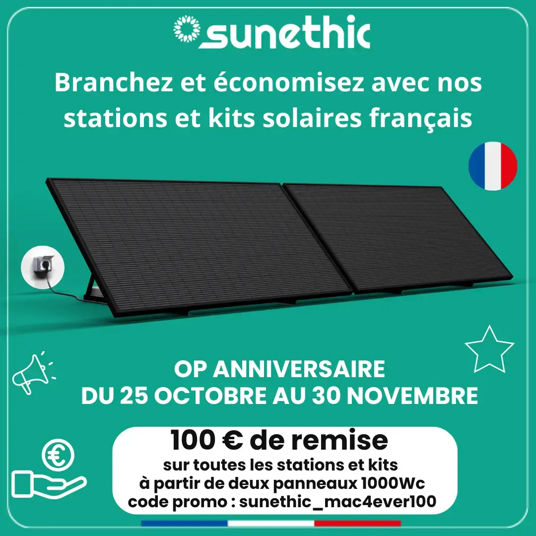 De nouveaux panneaux solaires plug&play Sunethic sol ou toiture + code promo