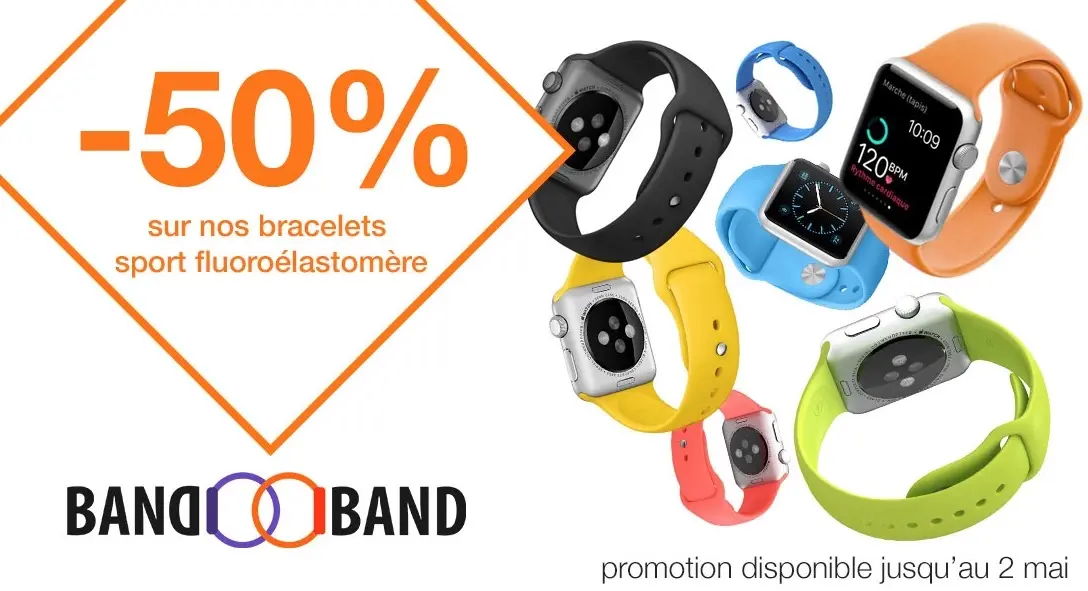 Bon plan : -50% sur les bracelets sport pour Apple Watch de Band-Band