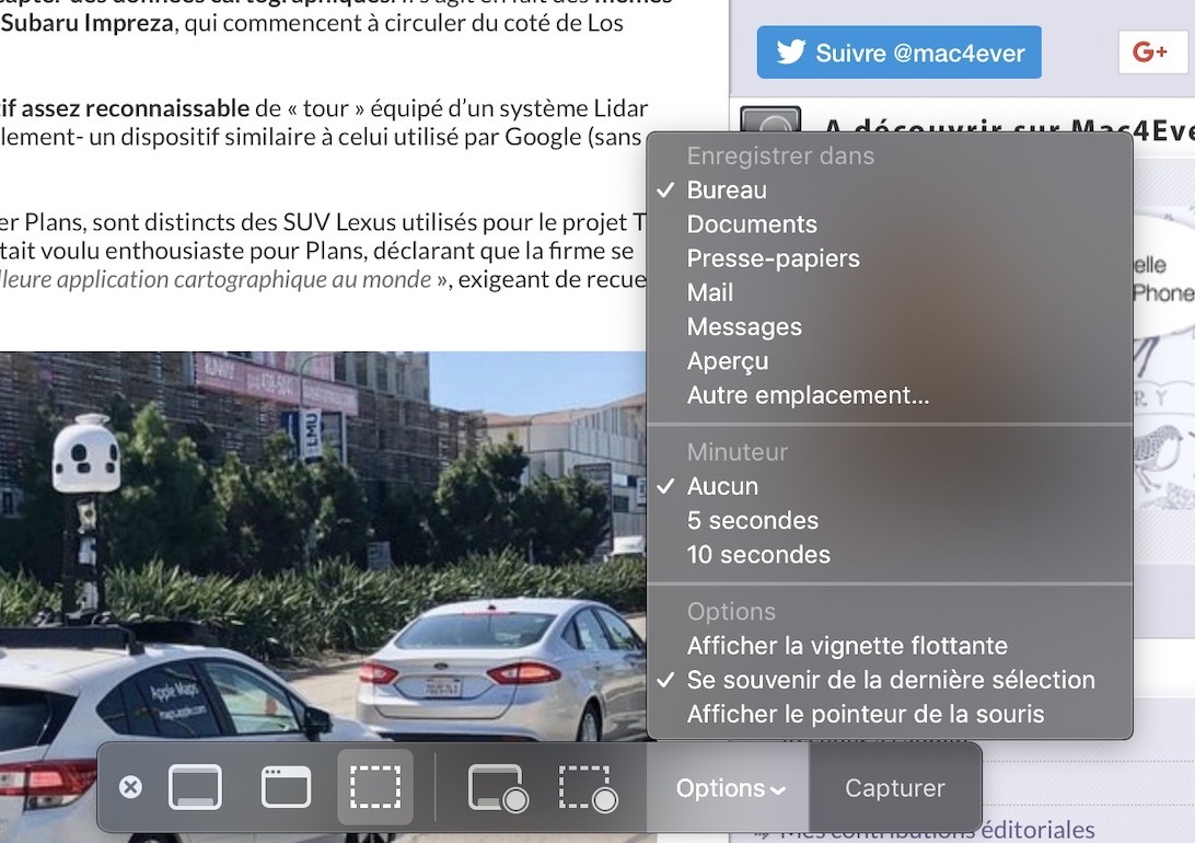 Astuce Mojave : accélérer les captures d'écran (et supprimer la vignette)