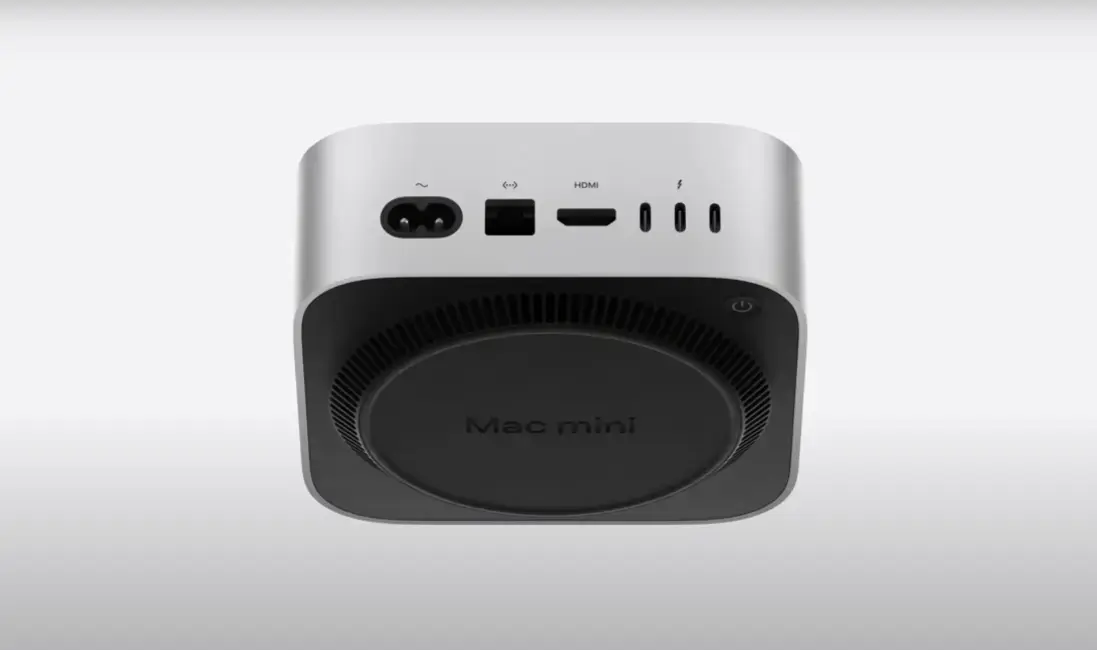 Mac mini M4 bouton alimentation