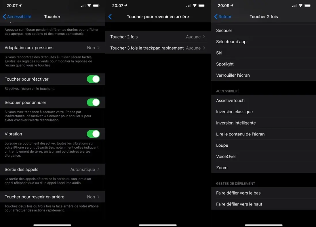 iOS 14 permet de taper au dos de l'iPhone pour activer certaines actions