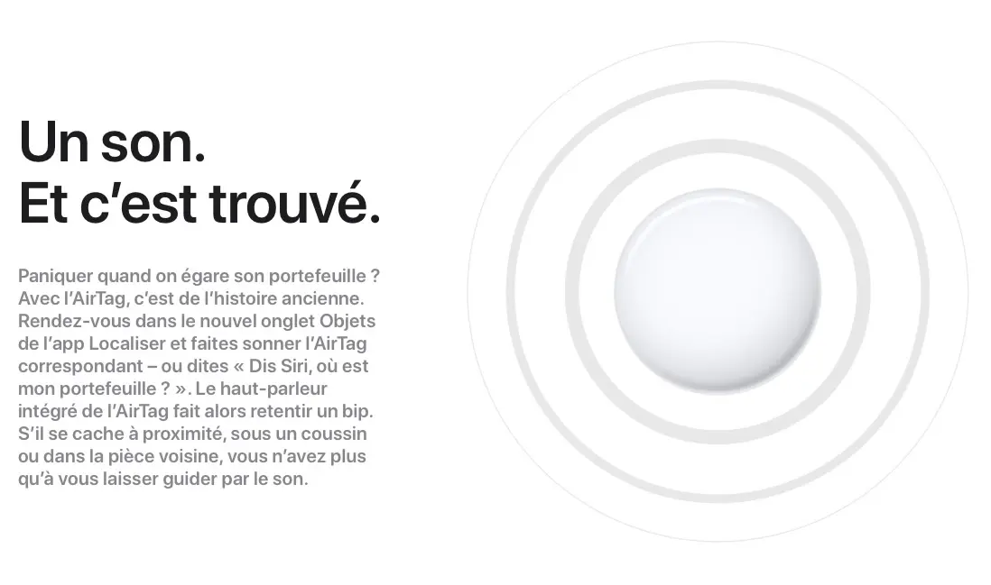 Apple présente enfin les AirTags : 35€ l'unité, 119€ les 4, disponible le 30 avril