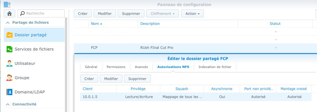 Astuce : ouvrir les bibliothèques Final Cut Pro depuis un NAS Synology avec NFS