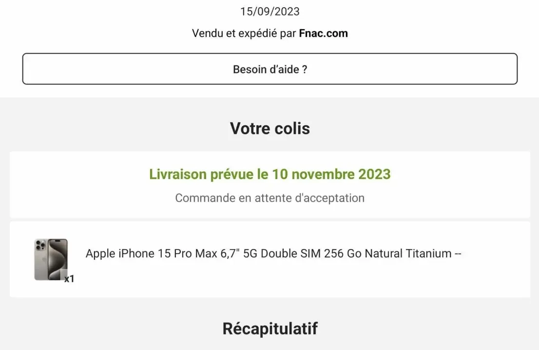 La Fnac reporte les commandes d'iPhone 15 Pro Max aux calendes grècques