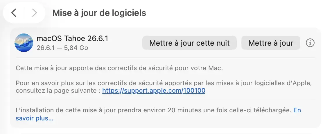 Mise &agrave; jour de s&eacute;curit&eacute;&nbsp;: Apple corrige une faille inqui&eacute;tante sur le Mac