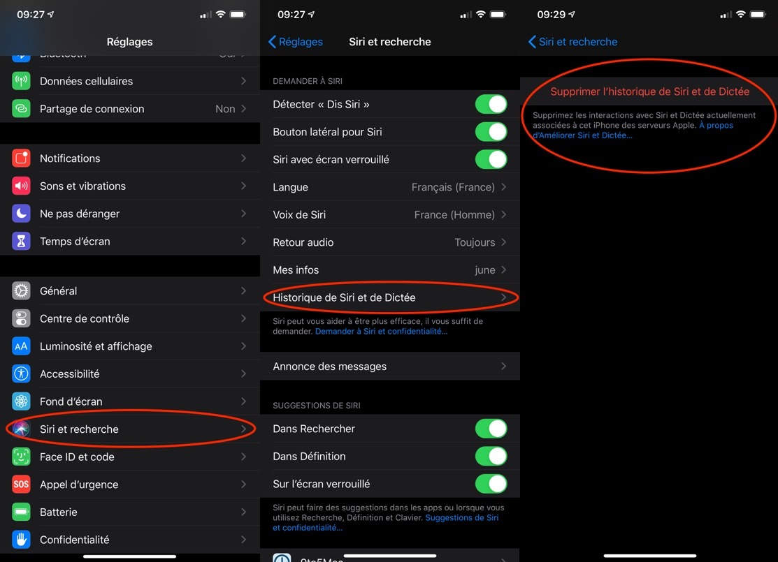 iOS 13.2 : comment effacer l'historique des requêtes faites à Siri