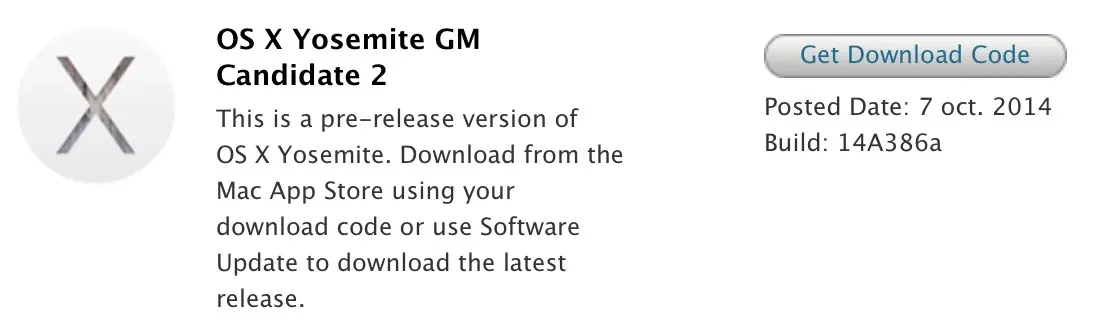Une seconde Release Candidate pour Yosemite