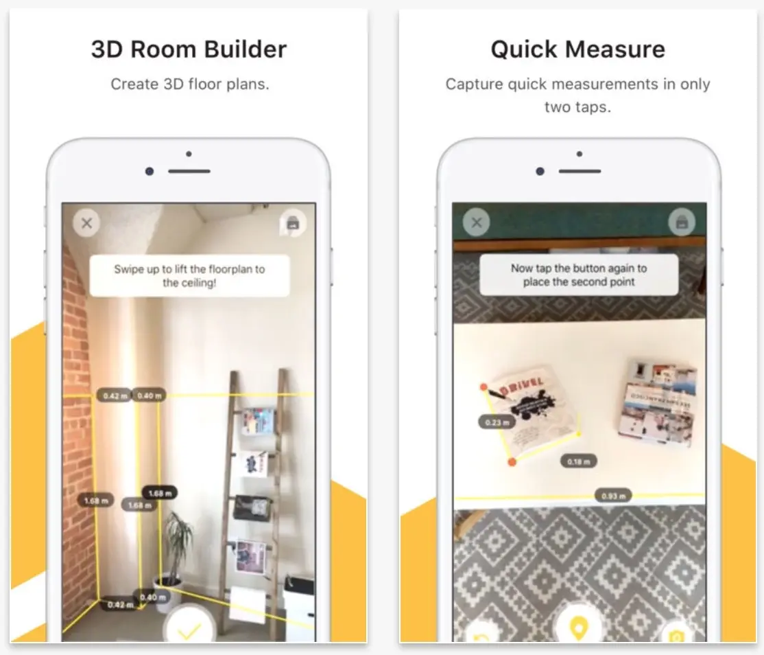 TapMeasure utilise la réalité augmentée pour créer des plans en 3D (gratuit au lieu de 2,29€)