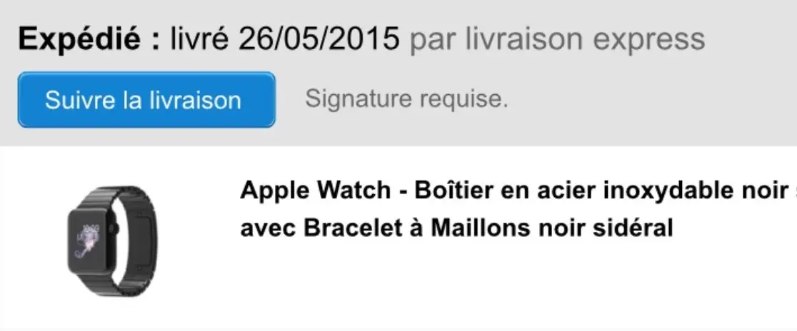 Les Apple Watch avec bracelet à maillons sont expédiées pour la France !