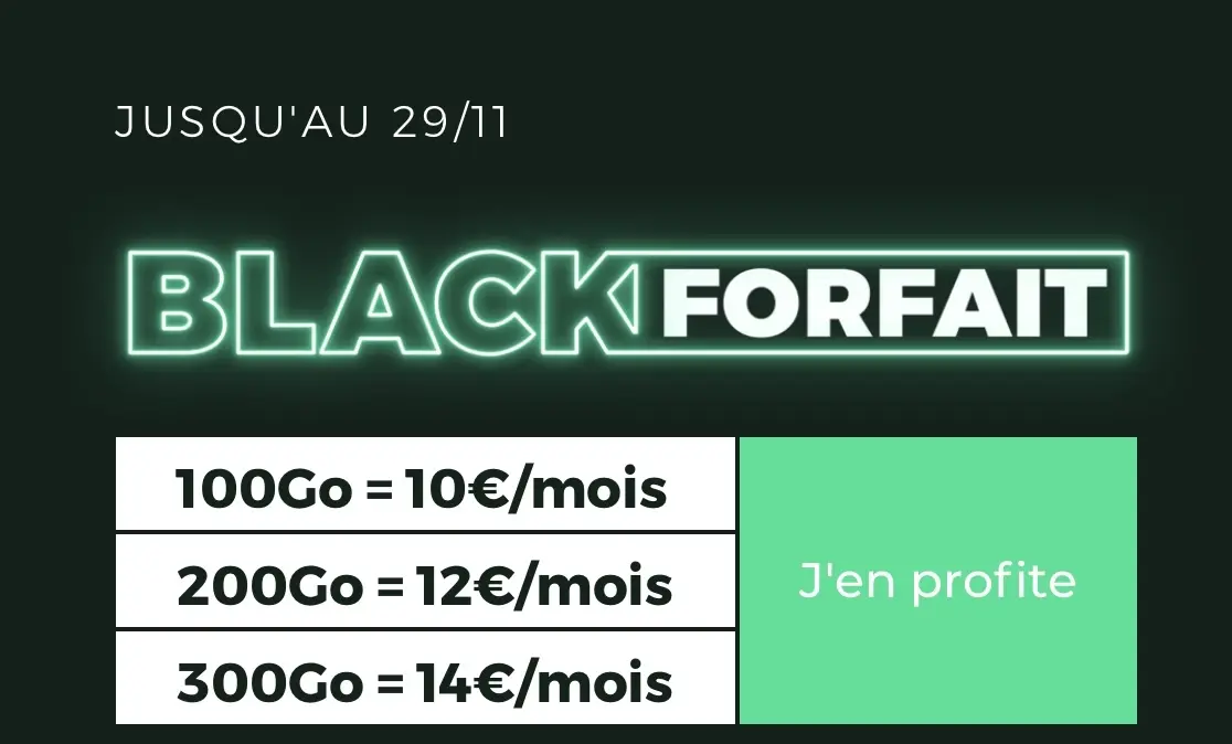 Forfait Mobile : 100Go/10€, 200Go/12€ et 300Go/14€ chez RED ! #BlackFriday