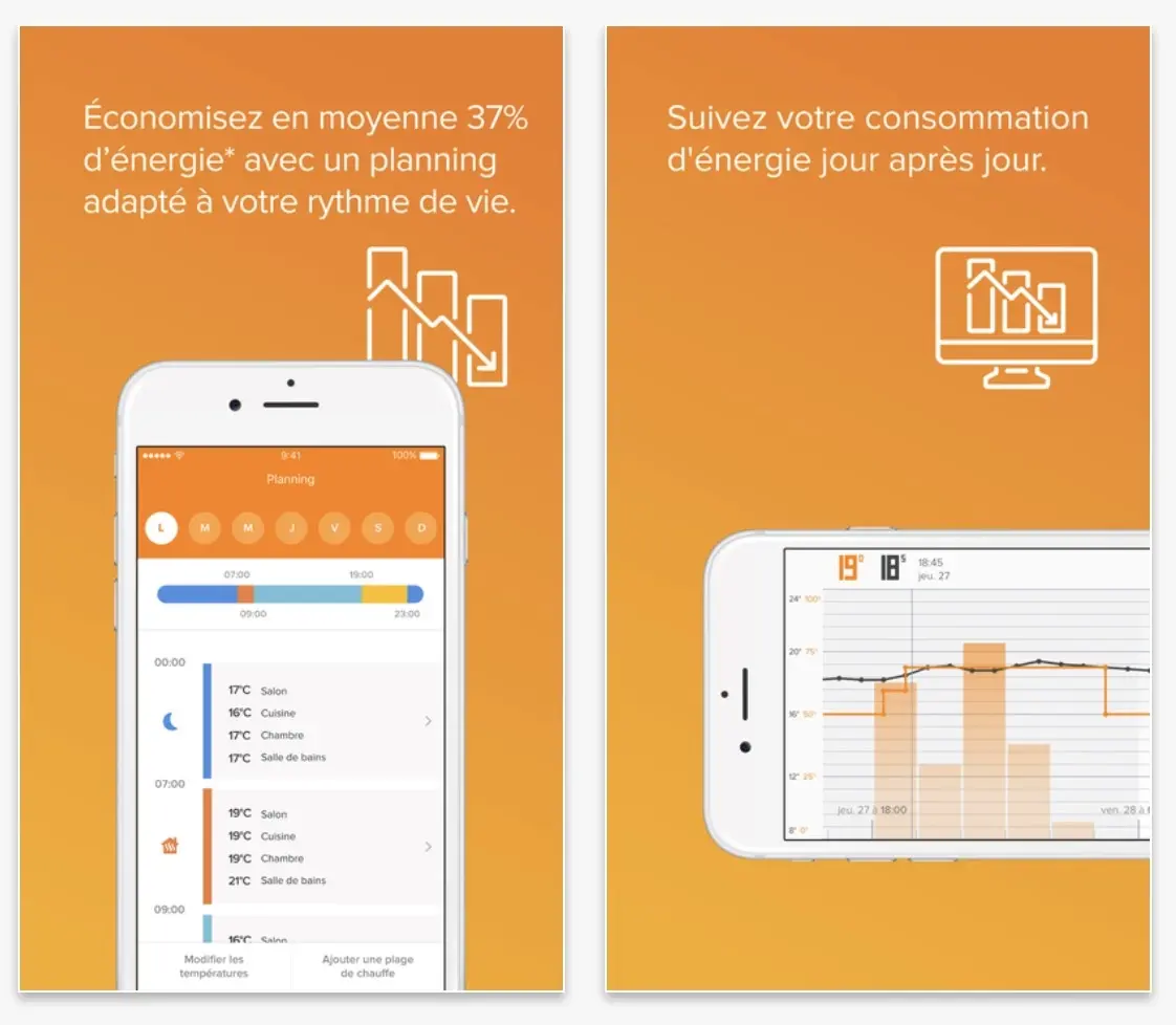 Nouveau look pour l'application Netatmo Energy (thermostat, vannes connectées...)