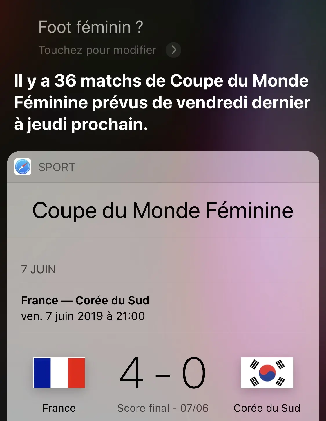 Siri n’est pas vraiment fan de foot féminin ! (Comment ça sexiste ?)