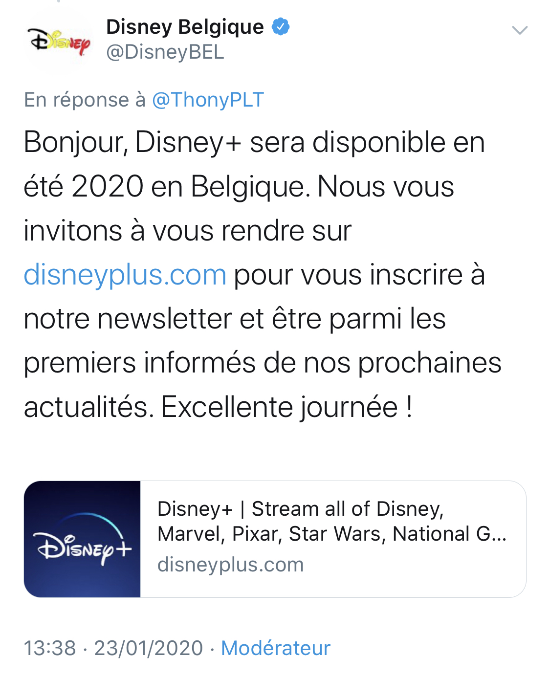 Disney+ arrive en Belgique cet été !