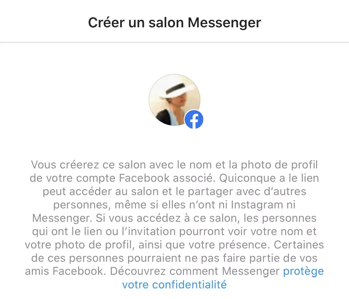 Instagram supporte les appels à 50 (Salons de Facebook)