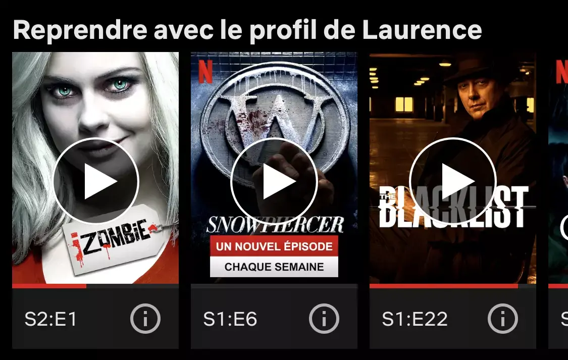 Netflix : on pourra bientôt faire du tri dans  "Reprendre avec le profil de..."