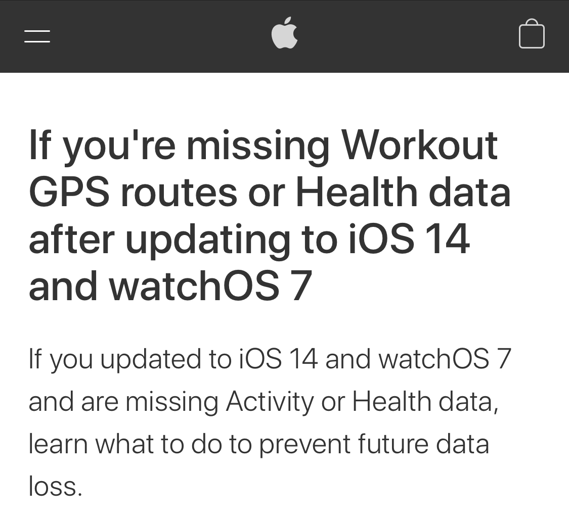 Bug GPS de watchOS 7, Apple conseille de restaurer son Apple Watch et son iPhone