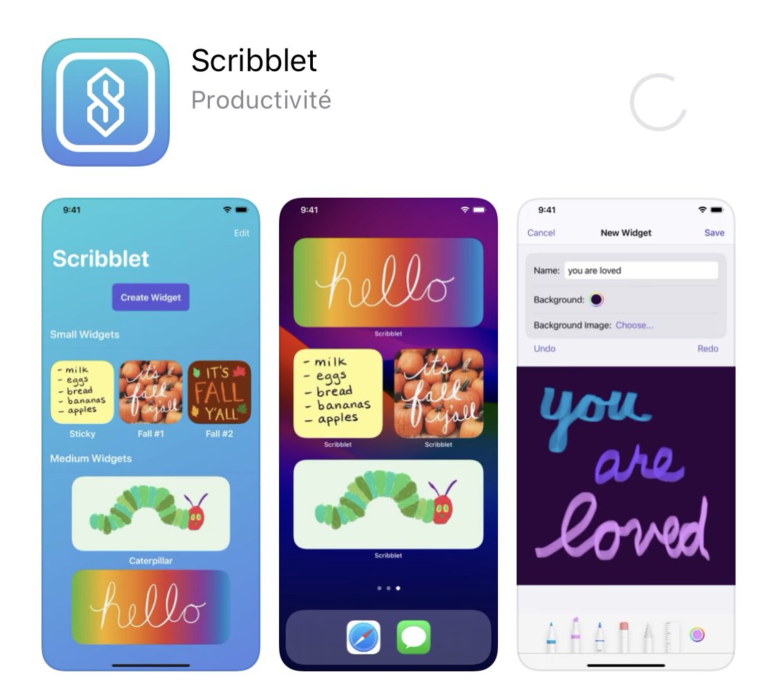 iOS 14 : Scribblet permet de griffonner sur des widgets autocollants