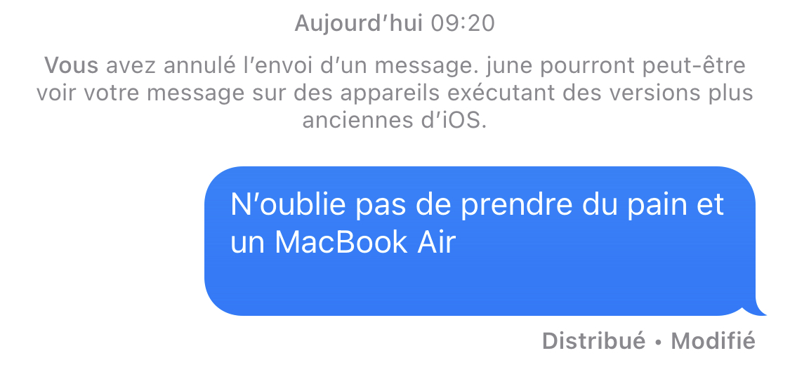 iOS 16 : comment éditer ou annuler ses Messages envoyés