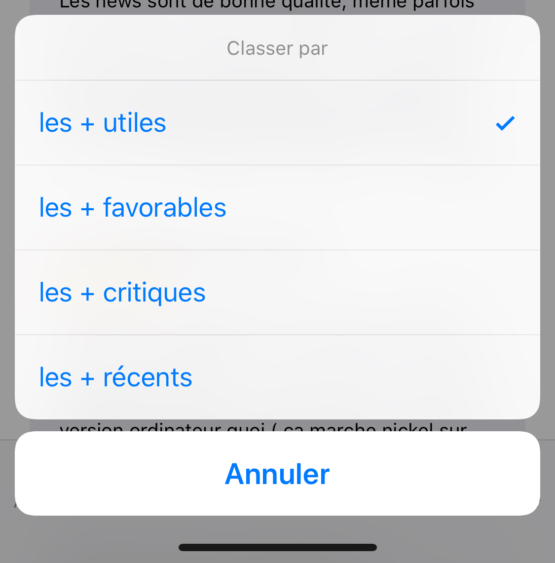 iOS 11.3 : et si on classait les commentaires des apps ?