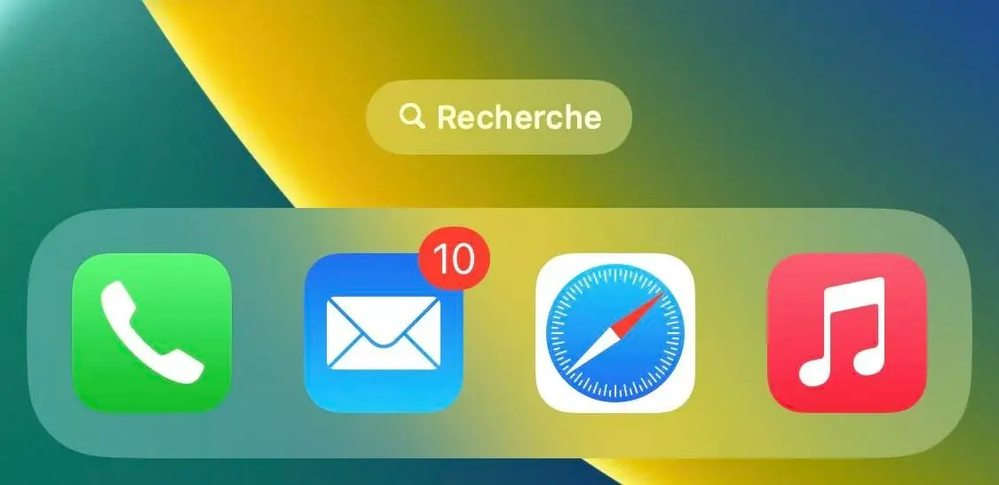 iOS 16 glisse un nouveau champs de recherche 