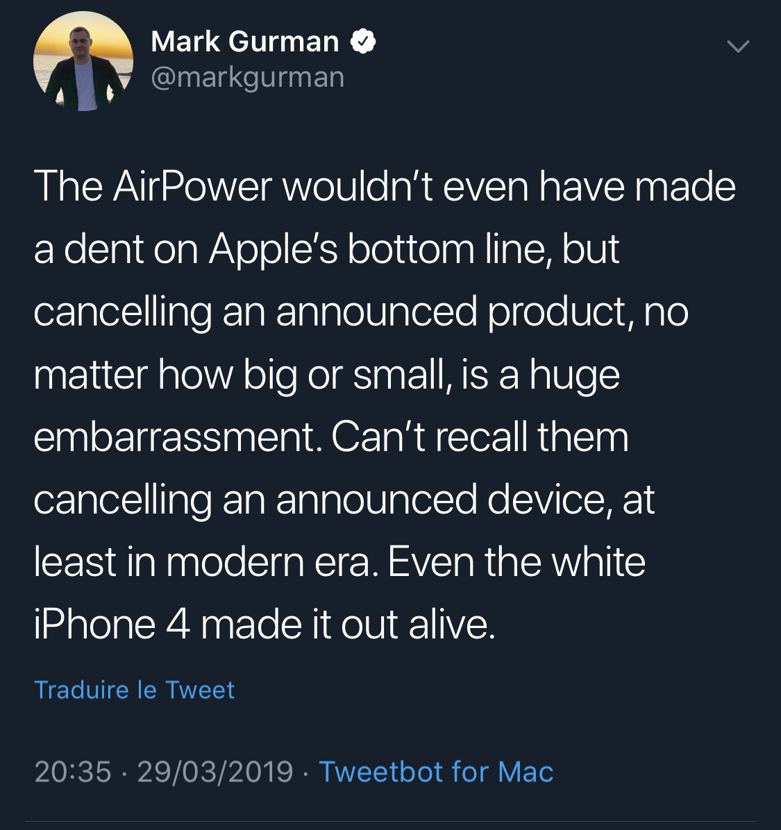 Apple annule l’AirPower !