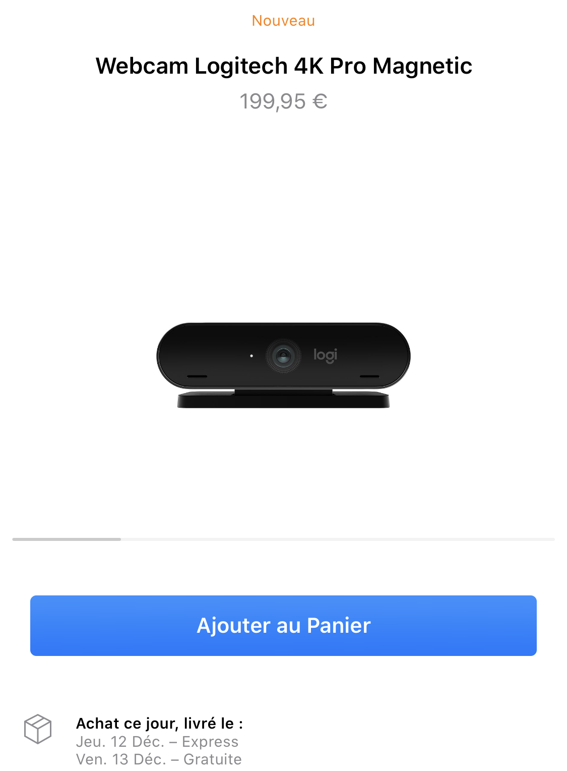 Apple propose une webcam Logitech 4K pour accompagner le Pro Display XDR (199,95€)