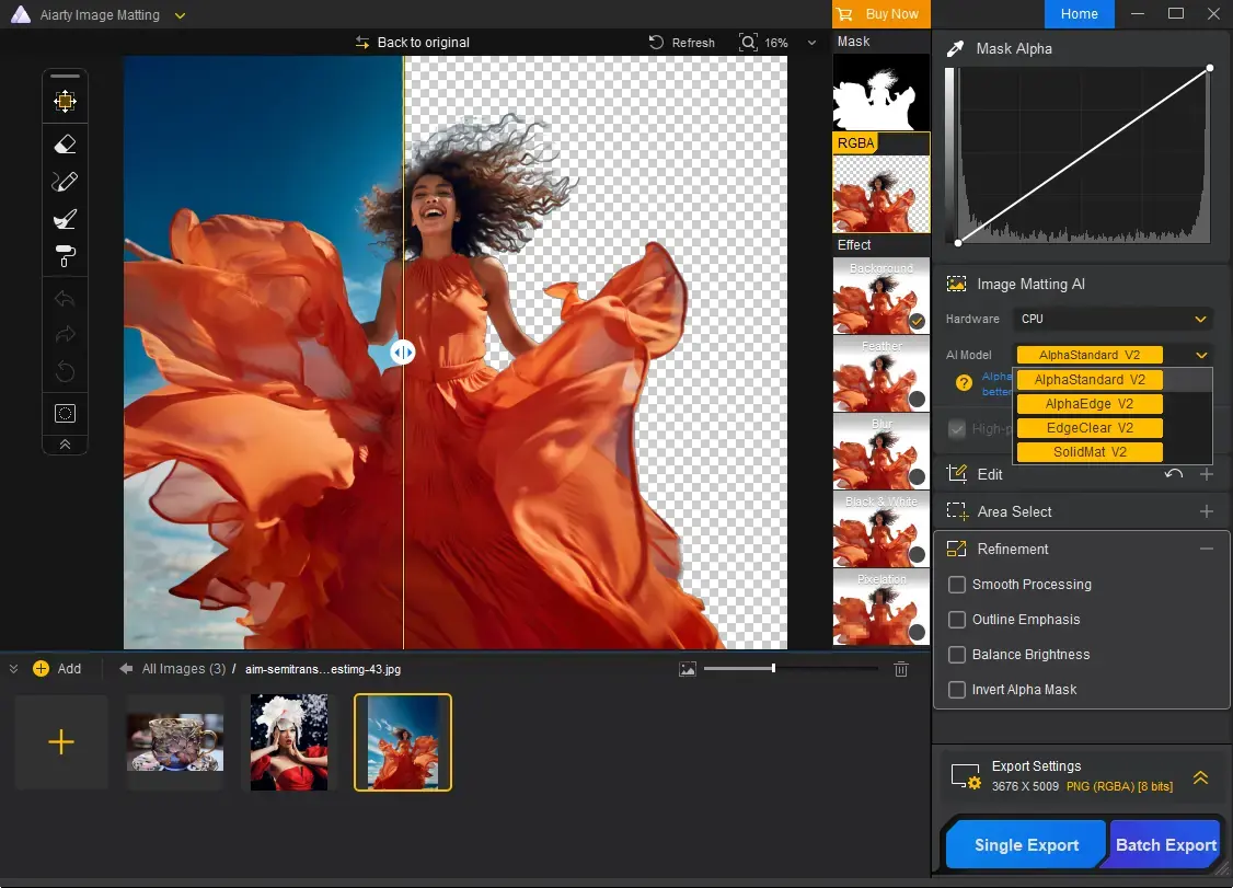 Aiarty Image Matting&nbsp;: supprimer l&rsquo;arri&egrave;re-plan d&rsquo;une photo en un clic avec l'IA (offre P&acirc;ques -50%)